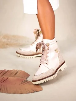 Bota Bege Estilo Militar Feminina Raquel 06