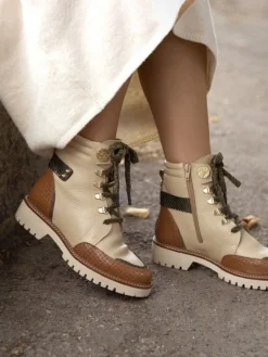 Bota Bege Estilo Militar Feminina Raquel 07