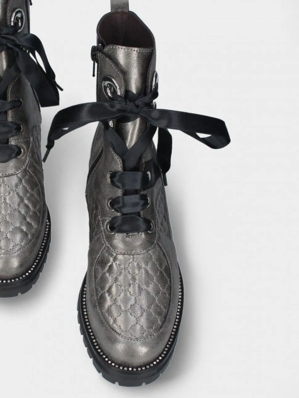 Bota Cinzenta Estilo Militar Raquel 34