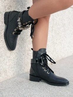 Bota Preta Com Atacadores Para Mulher Telma 12