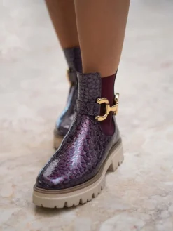 Bota Roxa Com Sola Chunky Raquel 28