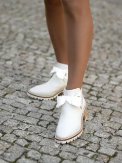 Botim Branco De Salto Para Mulher Tania 14