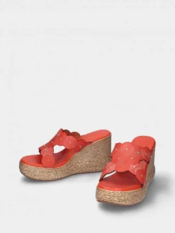 Chinelo Laranja De Cunha Alta Para Mulher Paula 01