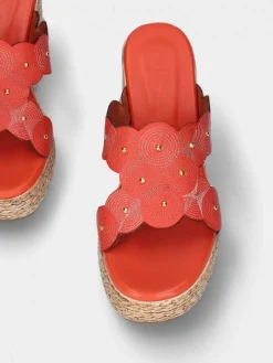 Chinelo Laranja De Cunha Alta Para Mulher Paula 01