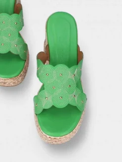 Chinelo Verde De Cunha Alta Para Mulher Paula 01