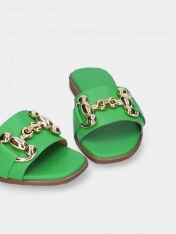 Chinelo Verde Raso Para Mulher Luca 09