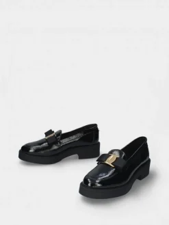 Mocassim Preto Com Plataforma Raquel 16