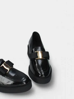 Mocassim Preto Com Plataforma Raquel 16