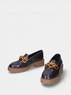 Mocassim Roxo Com Plataforma Raquel 19