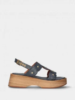 Sandalia Azul Com Cunha Baixa Lucia 02