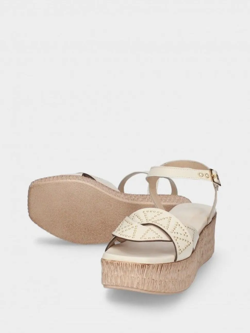 Sandalia Branca Com Cunha Para Mulher Debora 10