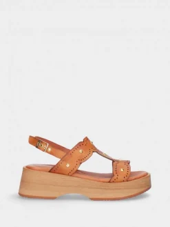 Sandalia Camel Com Cunha Baixa Lucia 02