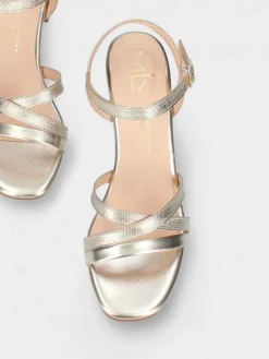 Sandalia Dourada Para Cerimonia Camila45