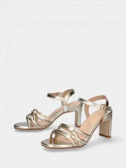 Sandalia Dourada Salto Alto Camila 42