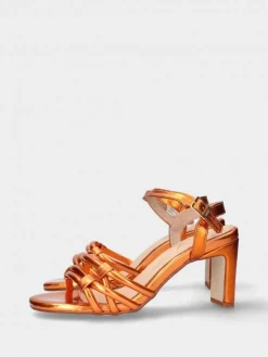 Sandalia Laranja Salto Alto Camila 42