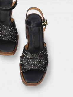 Sandalia Preta Compensada Manuela 02