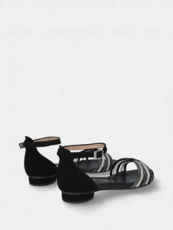 Sandalia Preto Salto Raso Para Mulher Cassia 05