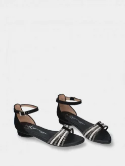 Sandalia Preto Salto Raso Para Mulher Cassia 05