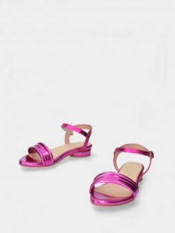 Sandalia Rosa Salto Raso Para Mulher Cassia 09