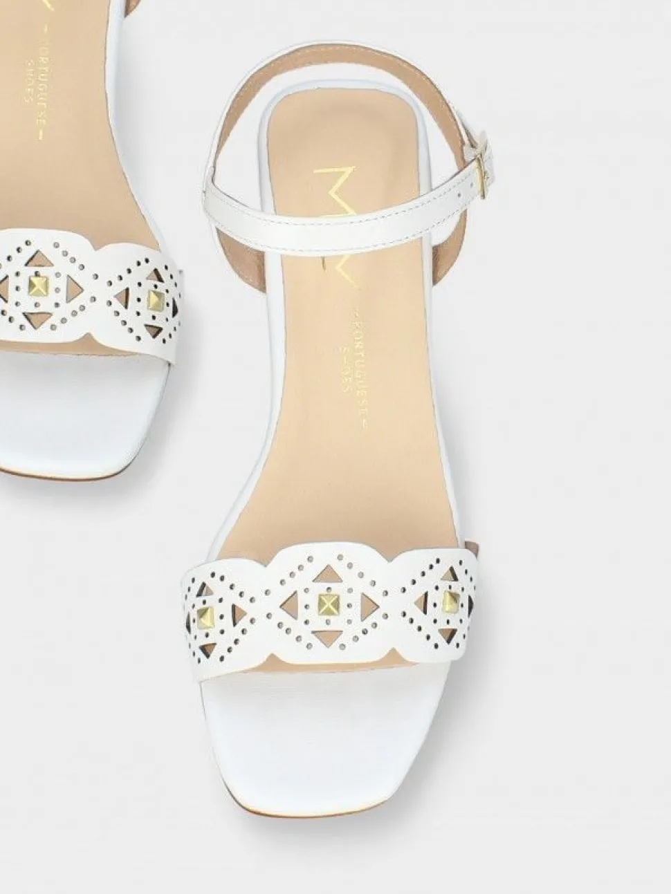 Sandalia Salto Medio Branca Margarida 05