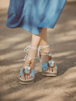 Sandálias Azuis Para Mulher Poly32