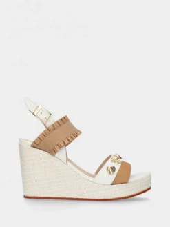 Sandálias De Cunha Alta Camel Para Mulher Megan28