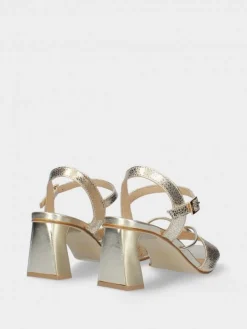 Sandálias Salto Alto Douradas Para Mulher Valentina 16