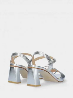 Sandálias Salto Alto Prateadas Para Mulher Valentina 16