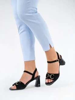 Sandálias Salto Alto Pretas Para Mulher Valentina 18