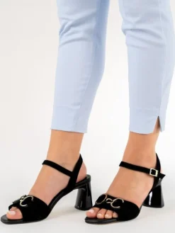 Sandálias Salto Alto Pretas Para Mulher Valentina 18