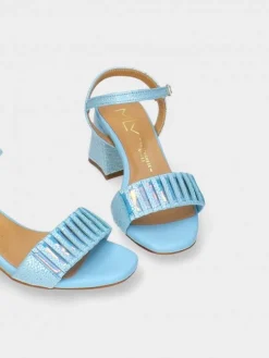 Sandálias Turquesa De Salto Medio Claudia 20
