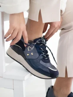 Sapatilha Azul Com Cunha Interior Para Mulher Alice 23