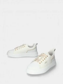 Sapatilha Em Pele Branca Anita 02