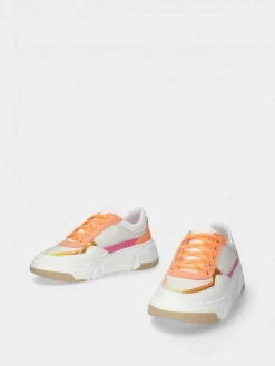 Sapatilha Laranja Com Cunha Para Mulher Benedita 01