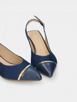 Sapato Salto Medio Azul Lori 33