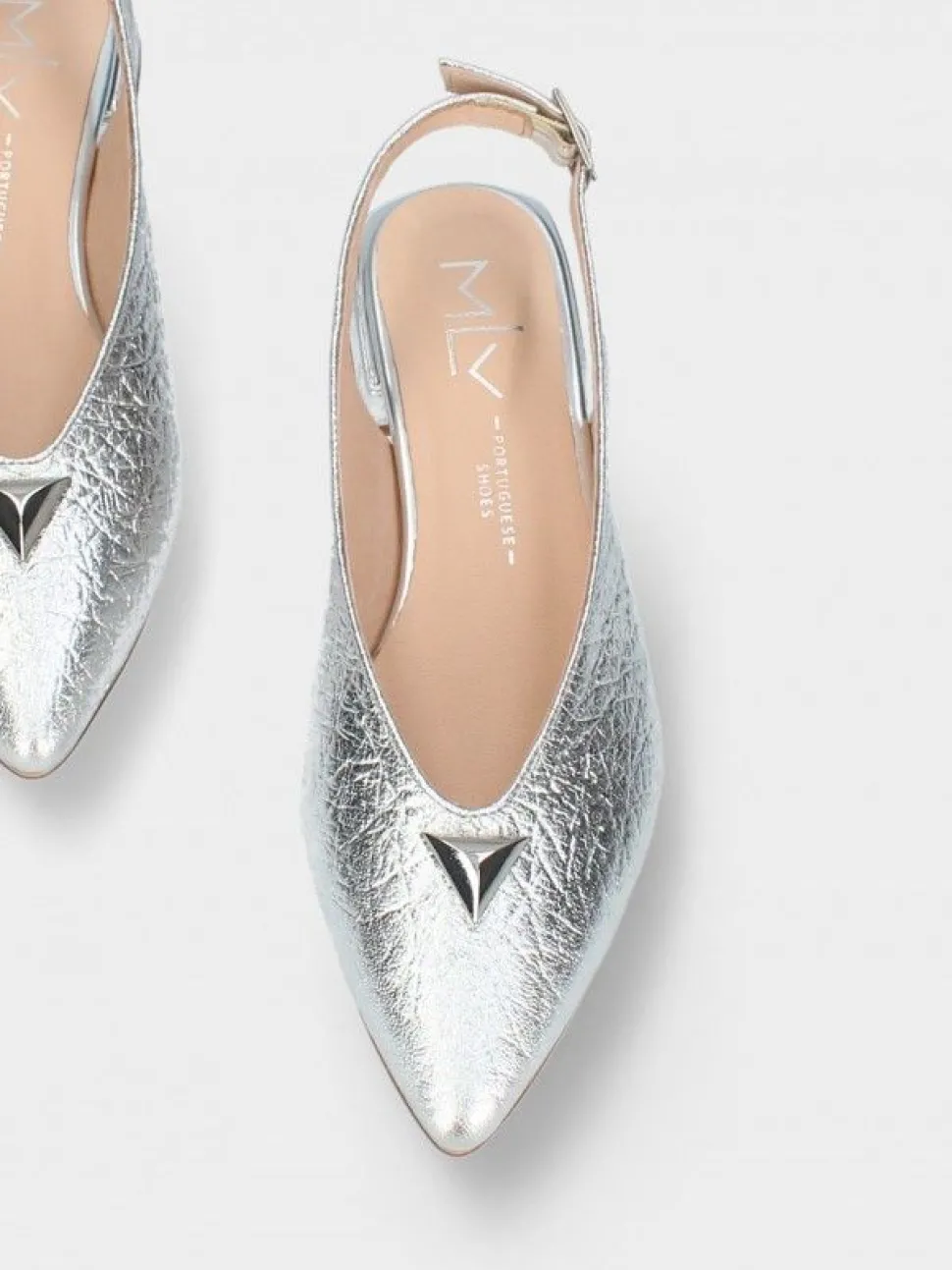 Sapato Salto Raso Prateado Lea 65