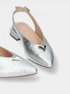 Sapato Salto Raso Prateado Lea 65