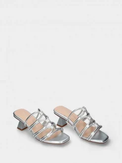 Soca Prateadas Com Salto Para Mulher Margarida 01